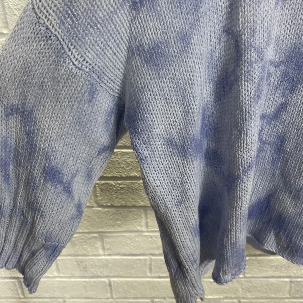 Wooden Ships Tie Dye Sweater Womens S Blue Lightweight Coastal Boho Slouchy